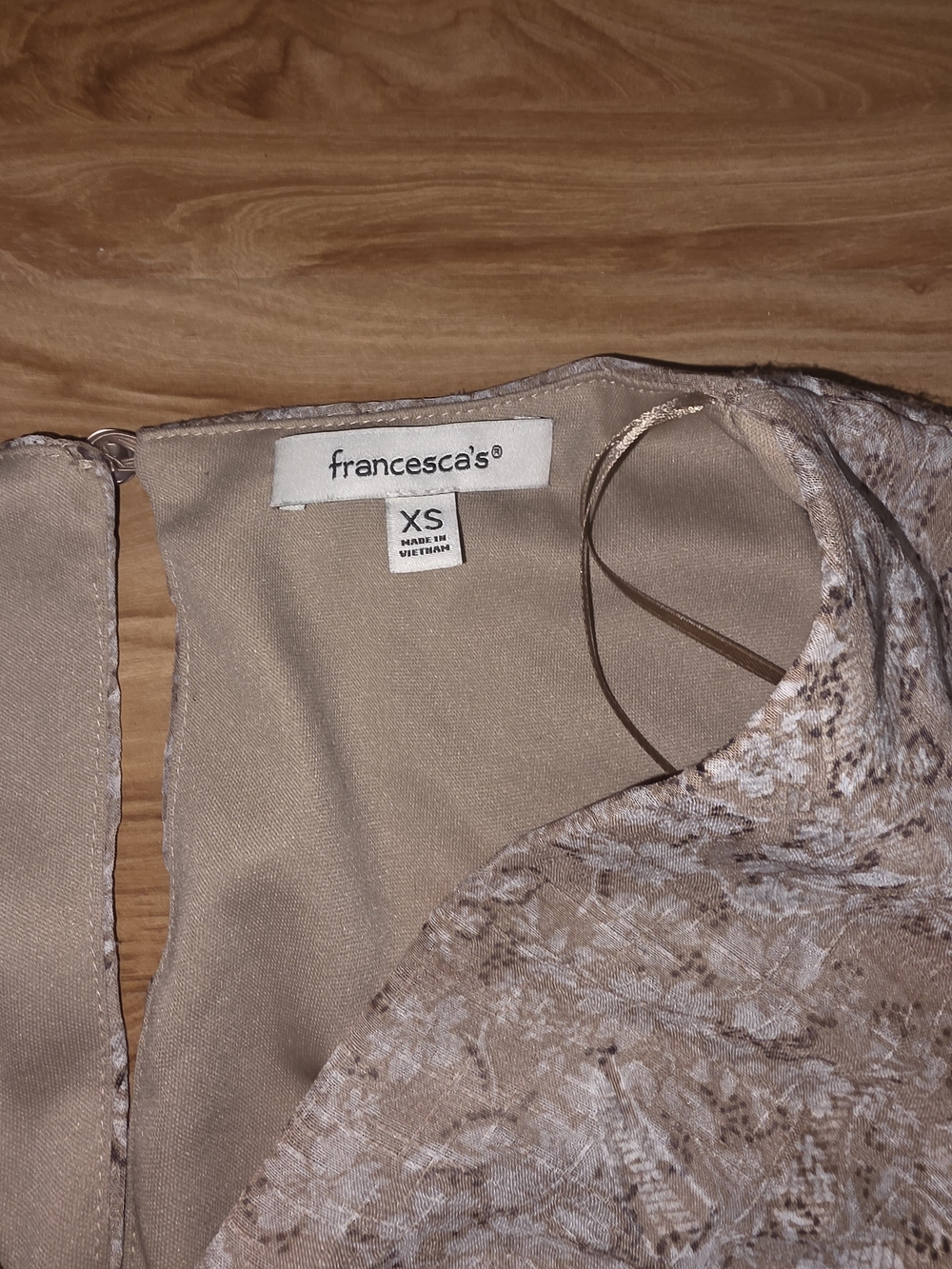 Francesca's Collections Taupe Floral Wrap Romper - Picture 4 of 8